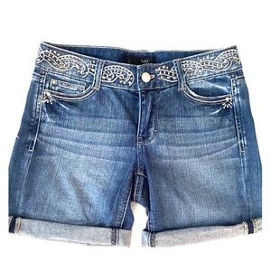 White House Black Market Embellished Jean Shorts